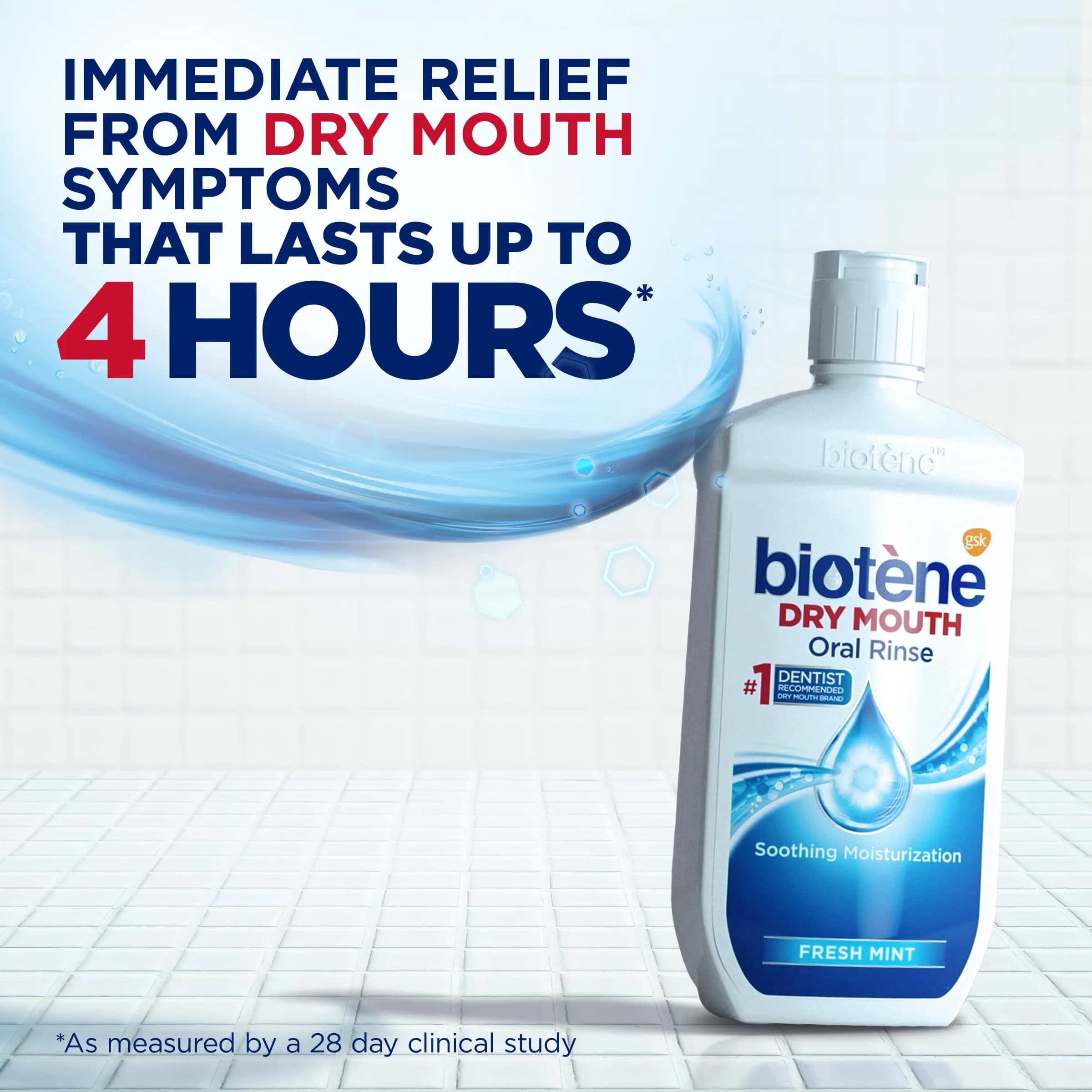 Biotène Oral Rinse Mouthwash for Dry Mouth, Fresh Mint - 16 fl oz | Soothes & Lubricates for 4 Hours - view 2