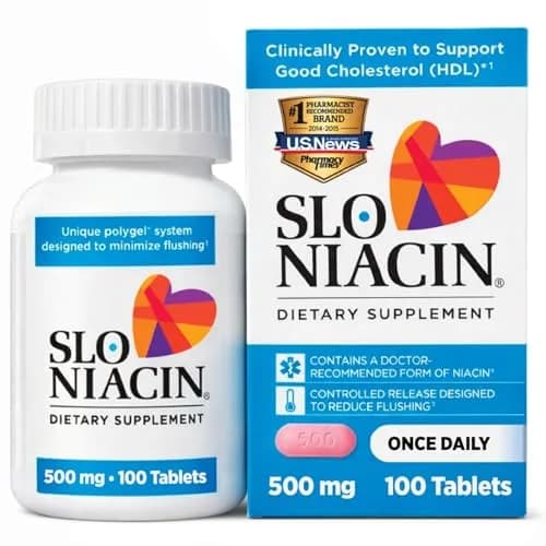 Slo-Niacin Polygel Controlled-Release Niacin 500 mg | Reduces Flushing & Itching (70-120 chars) thumbnail 1