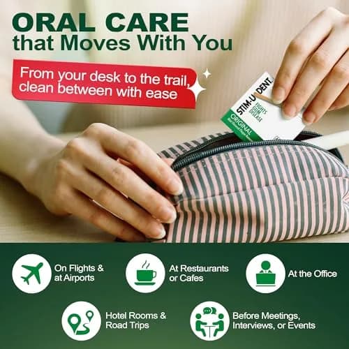 The Natural Dentist Stim-U-Dent Mint Dental Picks, Wooden Toothpicks for Food & Plaque Removal, Travel-Friendly, 4 Packs of 25 (100 Picks) | Natural Mint Flavour for Oral Hygiene thumbnail 6