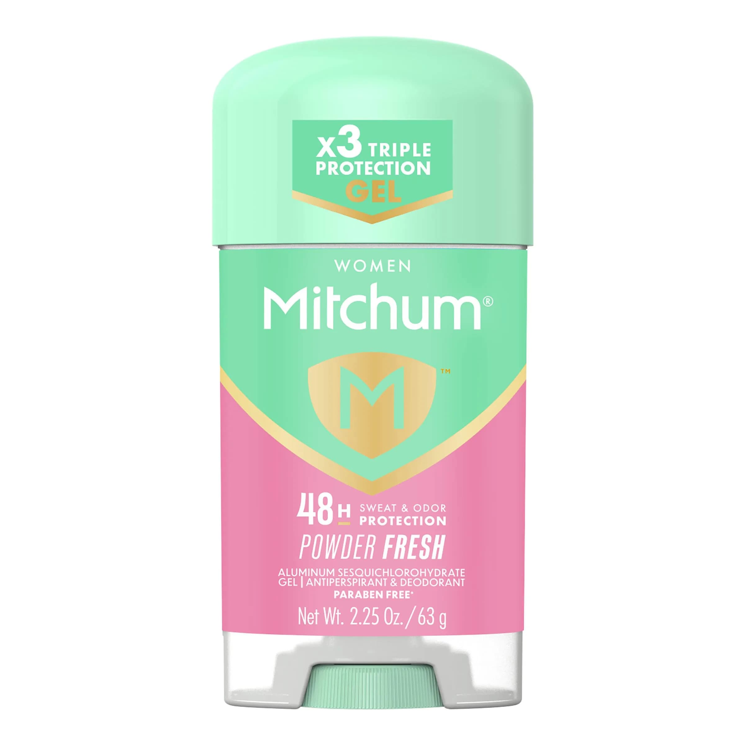 Mitchum Women's Triple Odor Protection Antiperspirant & Deodorant Gel, Powder Fresh, 63g (2.25 oz) | 48HR Sweat & Odor Control - main product image
