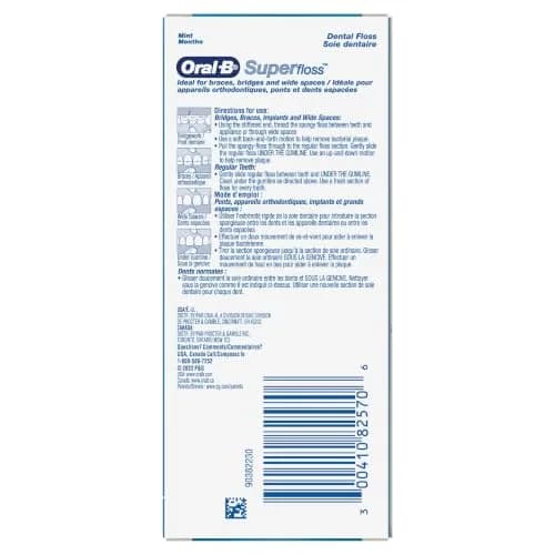 Oral-B Super Floss Pre-Cut Strands, 50 Count (15g) | Mint Flavor Dental Floss for Bridges, Braces, and Wide Spaces thumbnail 4