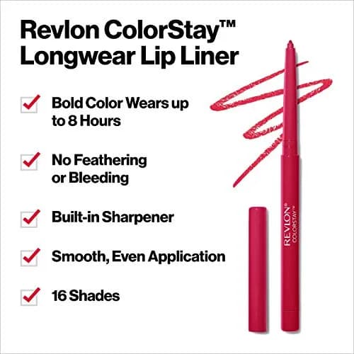 REVLON ColorStay Lipliner Pencil with Sharpener, Plums 060, 0.28g (0.01 oz) | Long-Lasting Satin Finish thumbnail 3