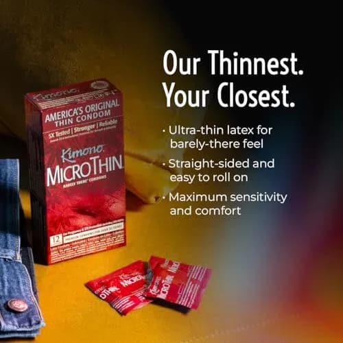 Kimono MicroThin Natural Latex Condoms Pack of 24 | Ultra Thin, Sensitive, Japanese Engineering thumbnail 2