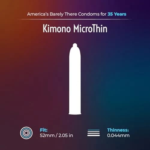 Kimono MicroThin Natural Latex Condoms Pack of 24 | Ultra Thin, Sensitive, Japanese Engineering thumbnail 3