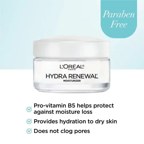 L'Oreal Paris Hydra-Renewal Face Moisturizer for Dry Sensitive Skin with Pro-Vitamin B5, 50ml (1.7 Oz) thumbnail 3