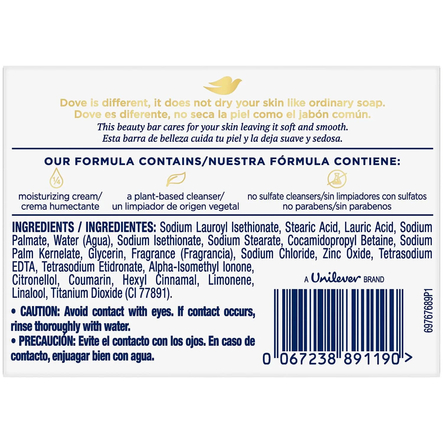 Dove Sensitive Skin Beauty Bar 8 Bars (272 oz Total) | Hypoallergenic & Fragrance-Free Cleanser - view 2
