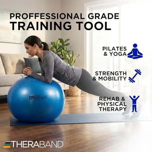 THERABAND Standard 30" Exercise Ball | Yoga Balance & Therapy Support for Adults (75cm) thumbnail 4