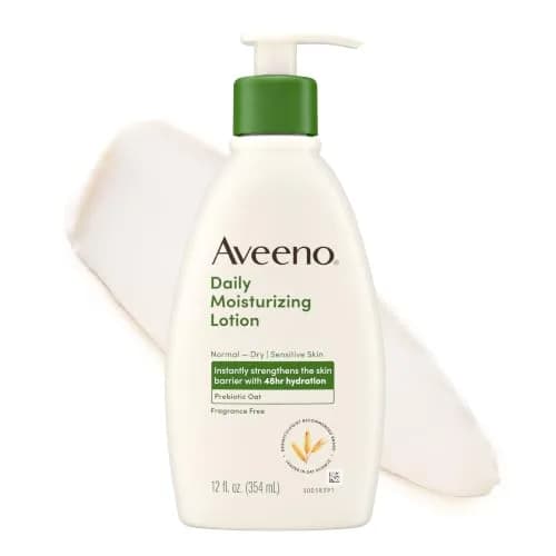 Aveeno Daily Moisturizing Body Lotion with Prebiotic Oat 354ml (12 Fl Oz) | Fragrance-Free for Dry, Sensitive Skin — 12 fl. oz