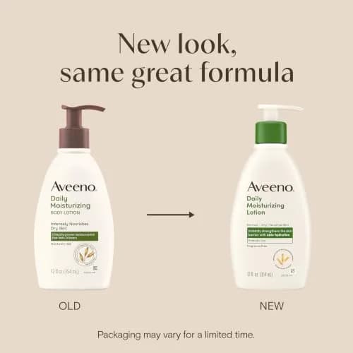 Aveeno Daily Moisturizing Body Lotion with Prebiotic Oat 354ml (12 Fl Oz) | Fragrance-Free for Dry, Sensitive Skin thumbnail 2