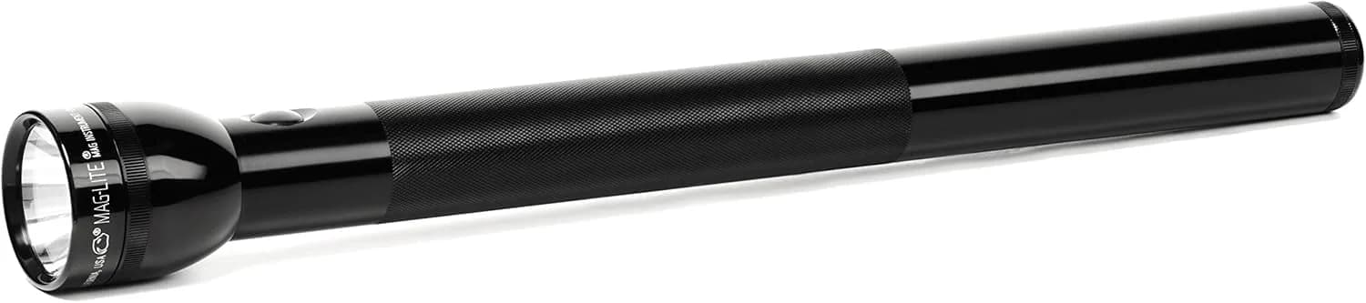 MagLite 6-Cell D Incandescent Flashlight 19.5 inches (49.5 cm) | 136 Lumens, 464m Beam, Water-Resistant — Black