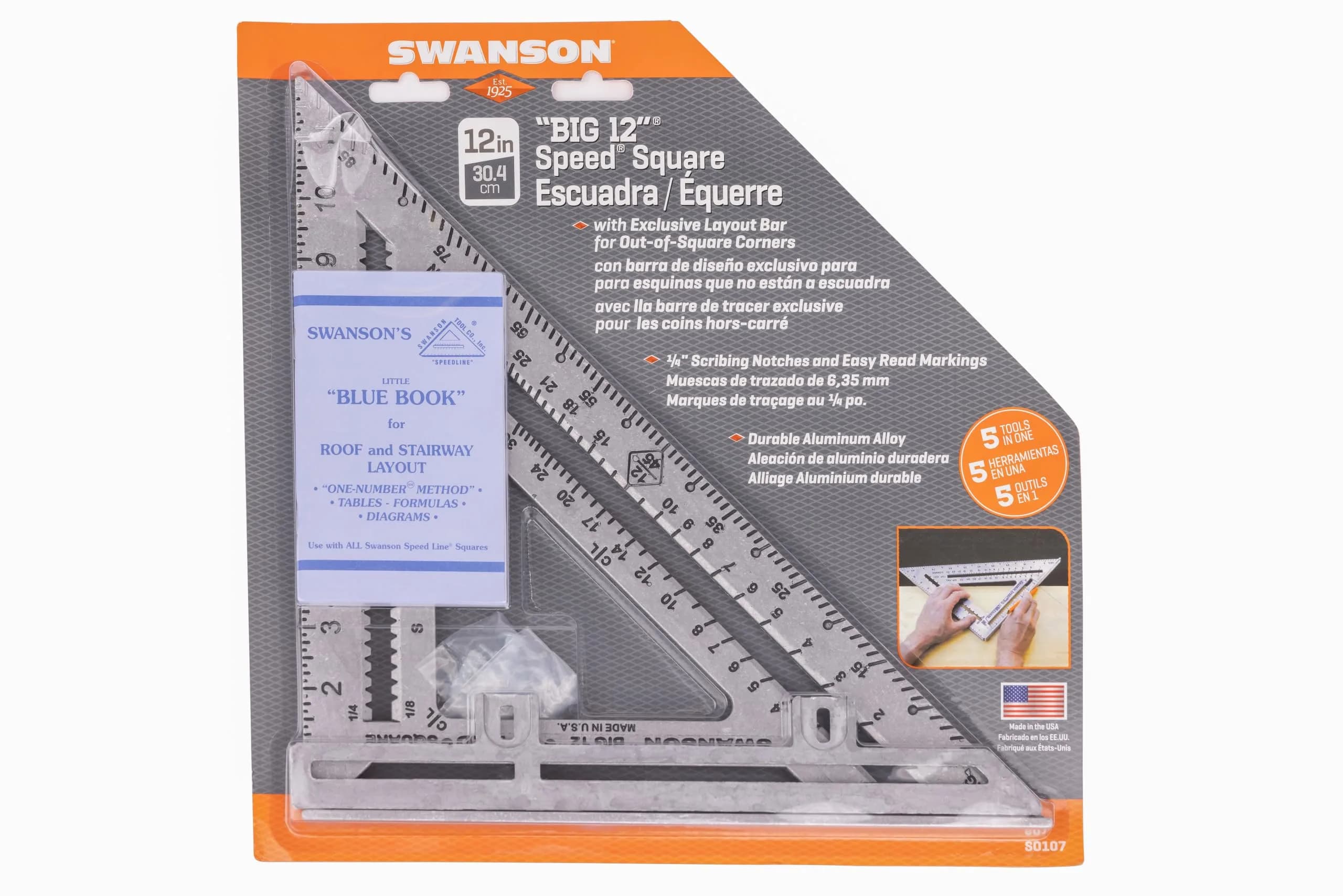 Swanson Tool Co S0107 "Big 12" 12-Inch Speed Square Layout Tool - Die-Cast Aluminum - view 3