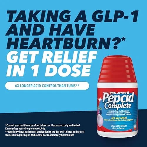 Pepcid Complete Acid Reducer + Antacid Chews, 50 Count Mint | Dual-Action Heartburn Relief Medication thumbnail 5