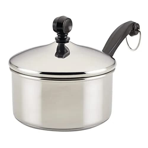 Farberware Classic Series Stainless Steel Sauce Pan with Lid, 1 Qt | Durable, Induction Compatible, Mirror Finish (120 chars) thumbnail 1