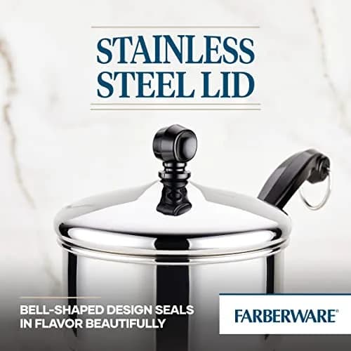 Farberware Classic Series Stainless Steel Sauce Pan with Lid, 1 Qt | Durable, Induction Compatible, Mirror Finish (120 chars) thumbnail 4