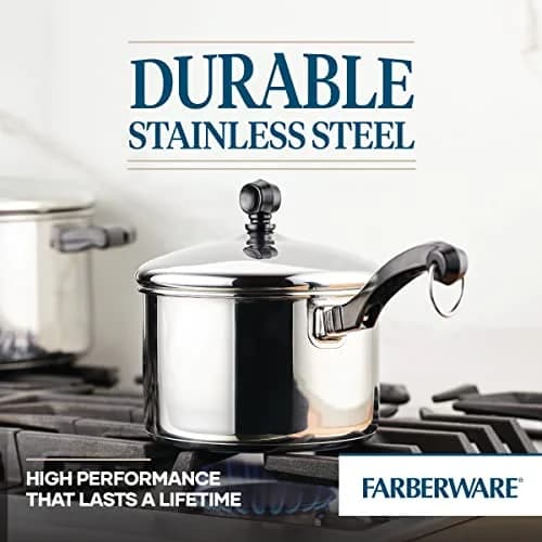 Farberware Classic Series Stainless Steel Sauce Pan with Lid, 2 Qt | Induction Compatible, Oven Safe thumbnail 6