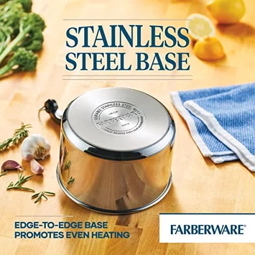 Farberware Classic Series Stainless Steel Sauce Pan with Lid, 2 Qt | Induction Compatible, Oven Safe thumbnail 7
