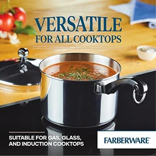 Farberware Classic Series Sauce Pan with Lid, 3-Quart, Stainless Steel | Durable, Induction Compatible, Oven Safe thumbnail 3