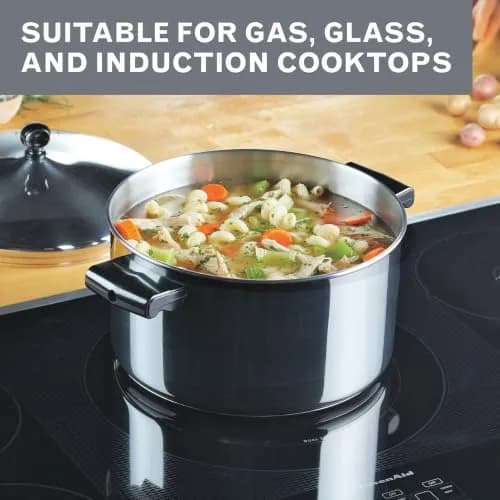Farberware Classic Series Stainless Steel Stockpot with Lid, 6-Quart | Heavy-Duty, Induction Compatible, Dishwasher Safe thumbnail 4