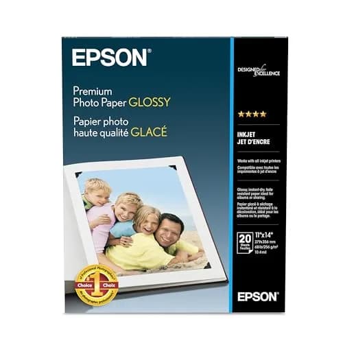 Epson Premium Glossy Photo Paper 11x14 Inches (20 Sheets) | Professional-Quality Prints thumbnail 1