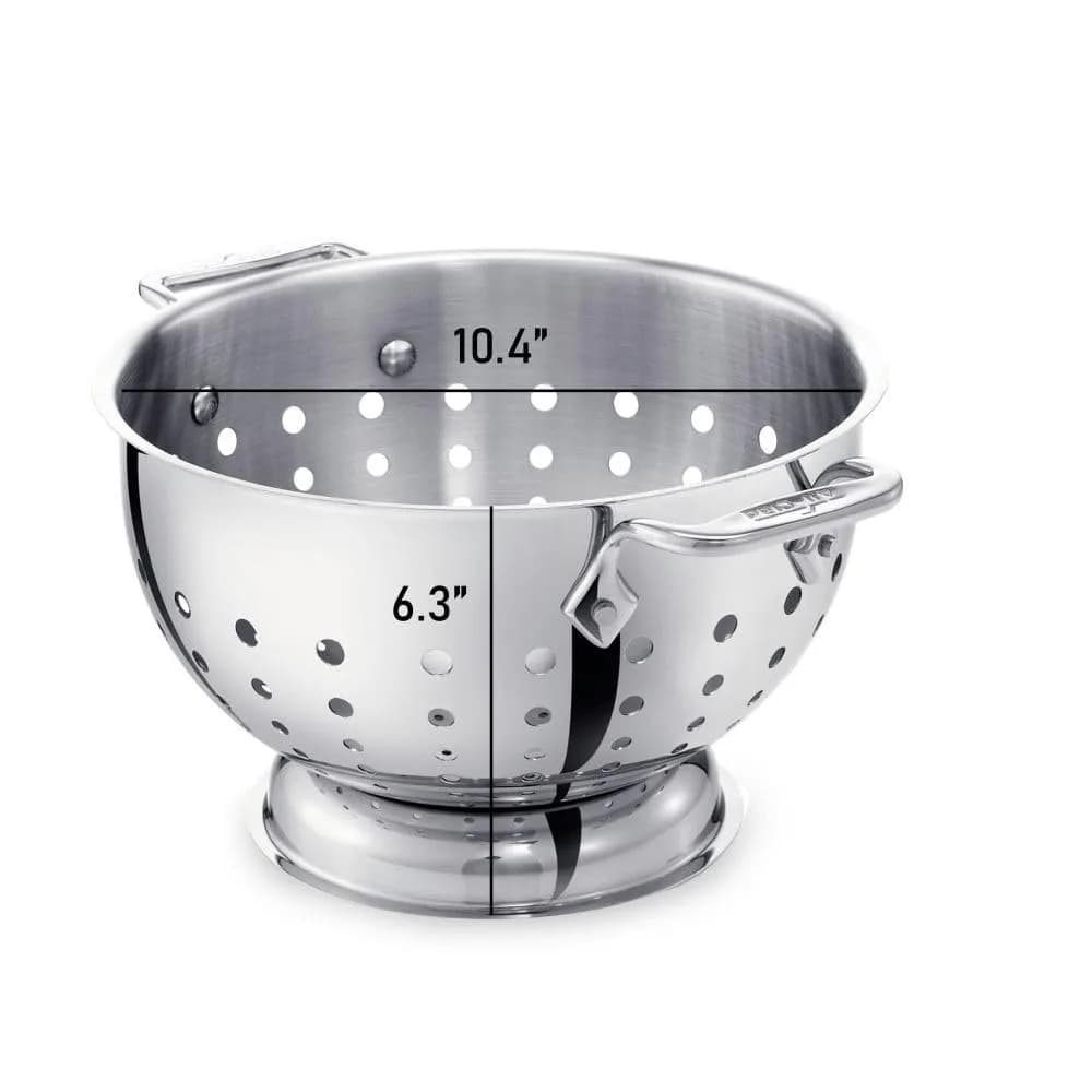 All-Clad Stainless Steel Colander 5 Quart | Heavy Duty Pasta Strainer with Handle & Pedestal Base - view 5