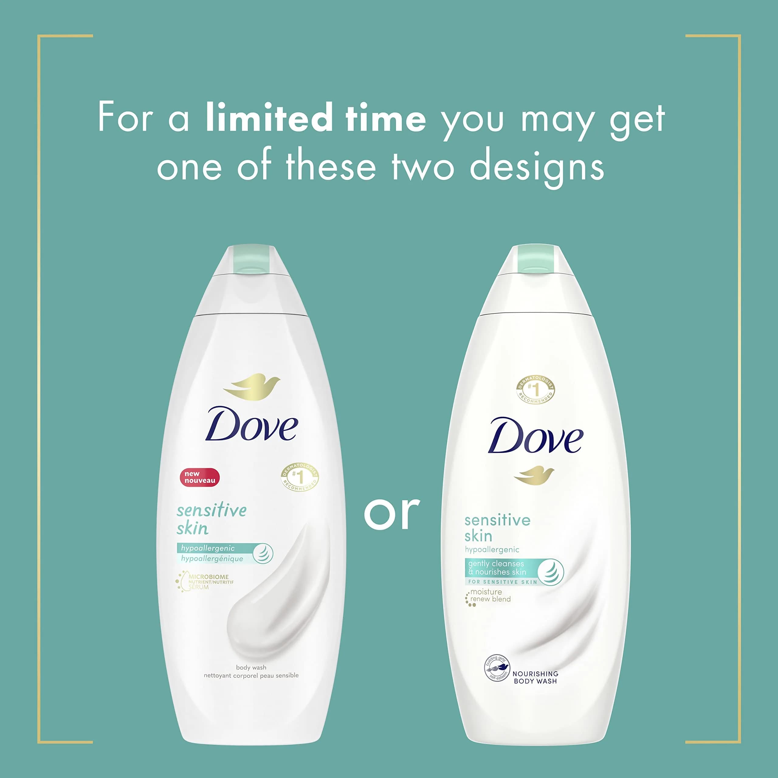 Dove Sensitive Skin Body Wash Hypoallergenic Soap-Free Moisturizing Gentle Cleanser 355ml (11.97 Fl Oz) - view 2