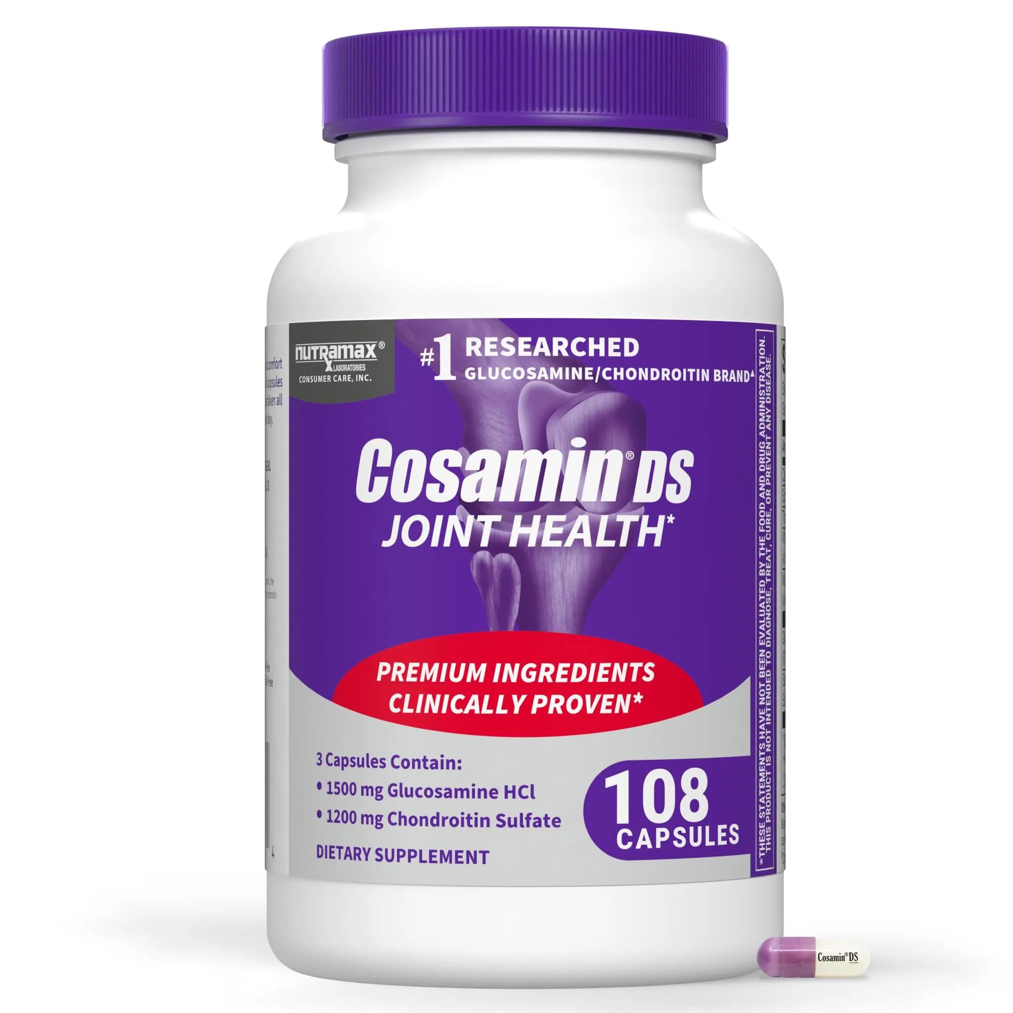 Nutramax Cosamin DS Joint Supplement 108 Capsules | Clinically Proven for Joint Comfort & Mobility