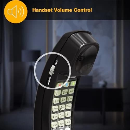 AT&T 210 Basic Trimline Corded Phone | No AC Power Required, Wall-Mountable, Black thumbnail 8
