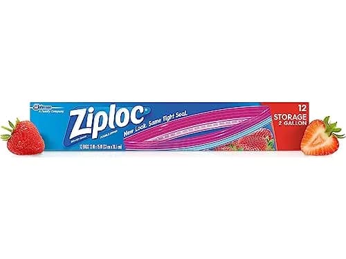 Ziploc Storage Bags, Jumbo 2 Gallon Size | Sealable, Reusable Plastic Bags for Food Storage thumbnail 3