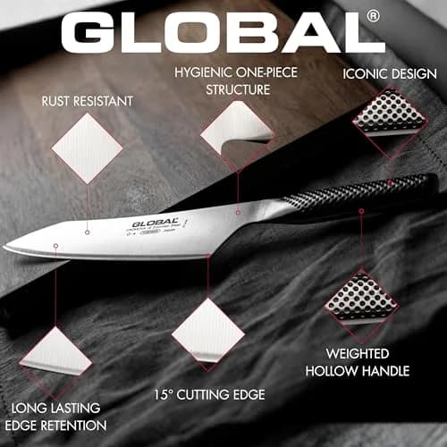 Global GS-9-3 inch, 8cm Serrated Tomato Knife, 3" | Precision serrated blade for delicate fruits thumbnail 6