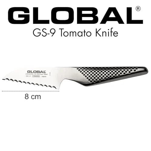 Global GS-9-3 inch, 8cm Serrated Tomato Knife, 3" | Precision serrated blade for delicate fruits thumbnail 3