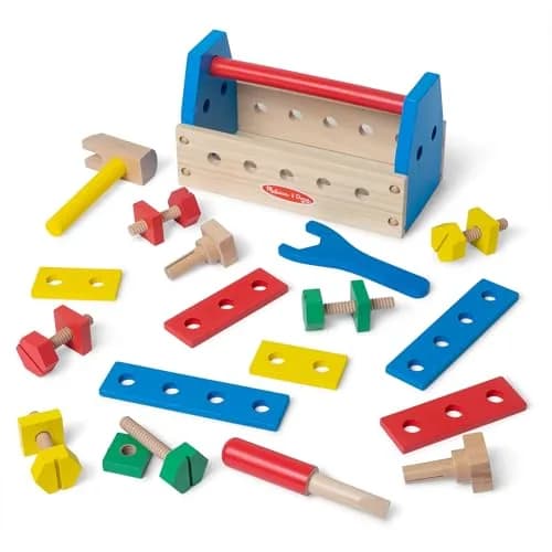 Melissa & Doug Take-Along Tool Kit Wooden Construction Toy (24 pcs) | Bright, Sturdy, Creative Play for Kids 3+ thumbnail 4