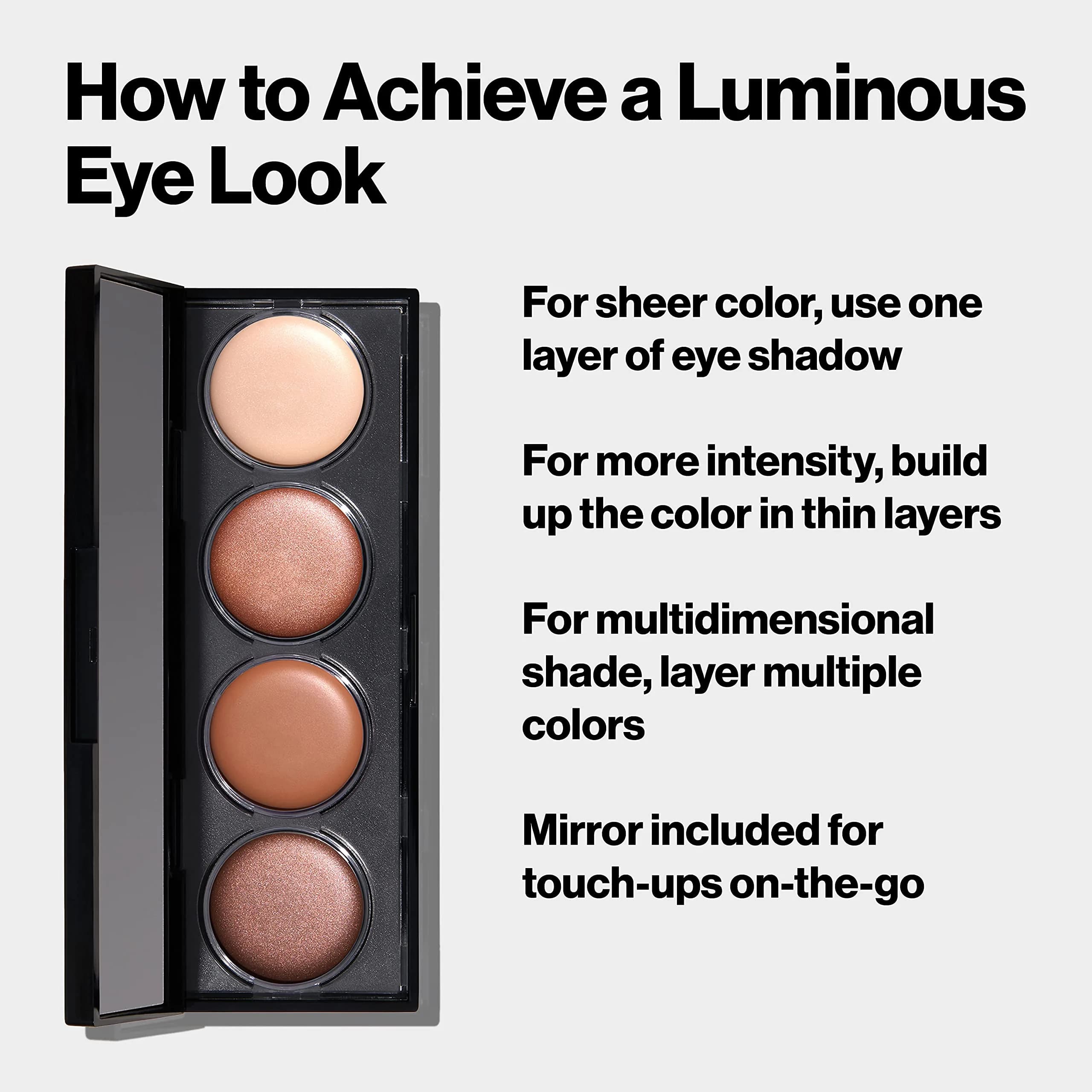 REVLON Illuminance Crème Eyeshadow Palette Precious Metals 0.12 Oz (3.4g) | Blendable Matte & Shimmer Finishes - view 5