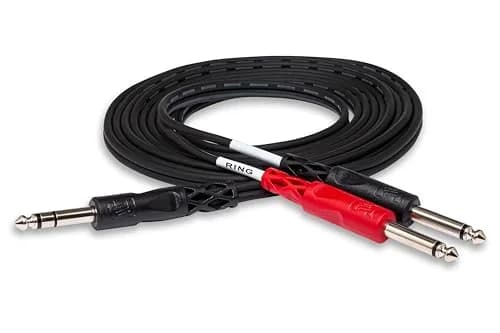 Hosa STP-203 Insert Cable 1/4 Inches TRS to Dual 1/4 Inches TS - 9 Feet | Professional Audio Signal Splitter thumbnail 1