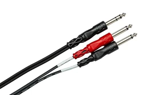 Hosa STP-203 Insert Cable 1/4 Inches TRS to Dual 1/4 Inches TS - 9 Feet | Professional Audio Signal Splitter thumbnail 2