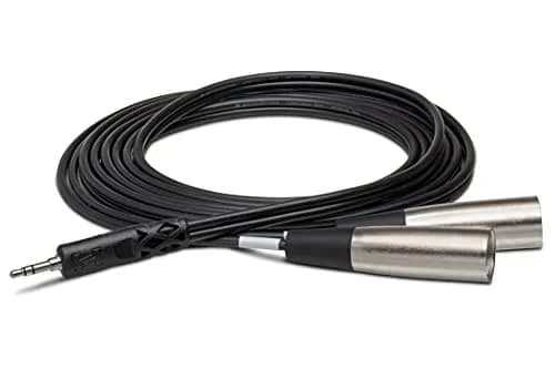 Hosa CYX-403M Stereo Breakout Cable - 3.5mm TRS Male to Dual XLR3 Male - 3m (9.8ft) | Connects Digital Audio Players to Pro Audio Gear thumbnail 1