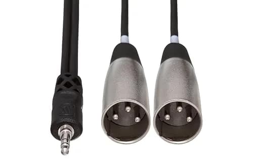 Hosa CYX-403M Stereo Breakout Cable - 3.5mm TRS Male to Dual XLR3 Male - 3m (9.8ft) | Connects Digital Audio Players to Pro Audio Gear thumbnail 2