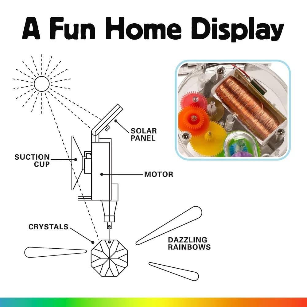 Kikkerland Solar Powered Rainbow Maker Hanging Ornament | Creates Rainbows Indoors - view 6