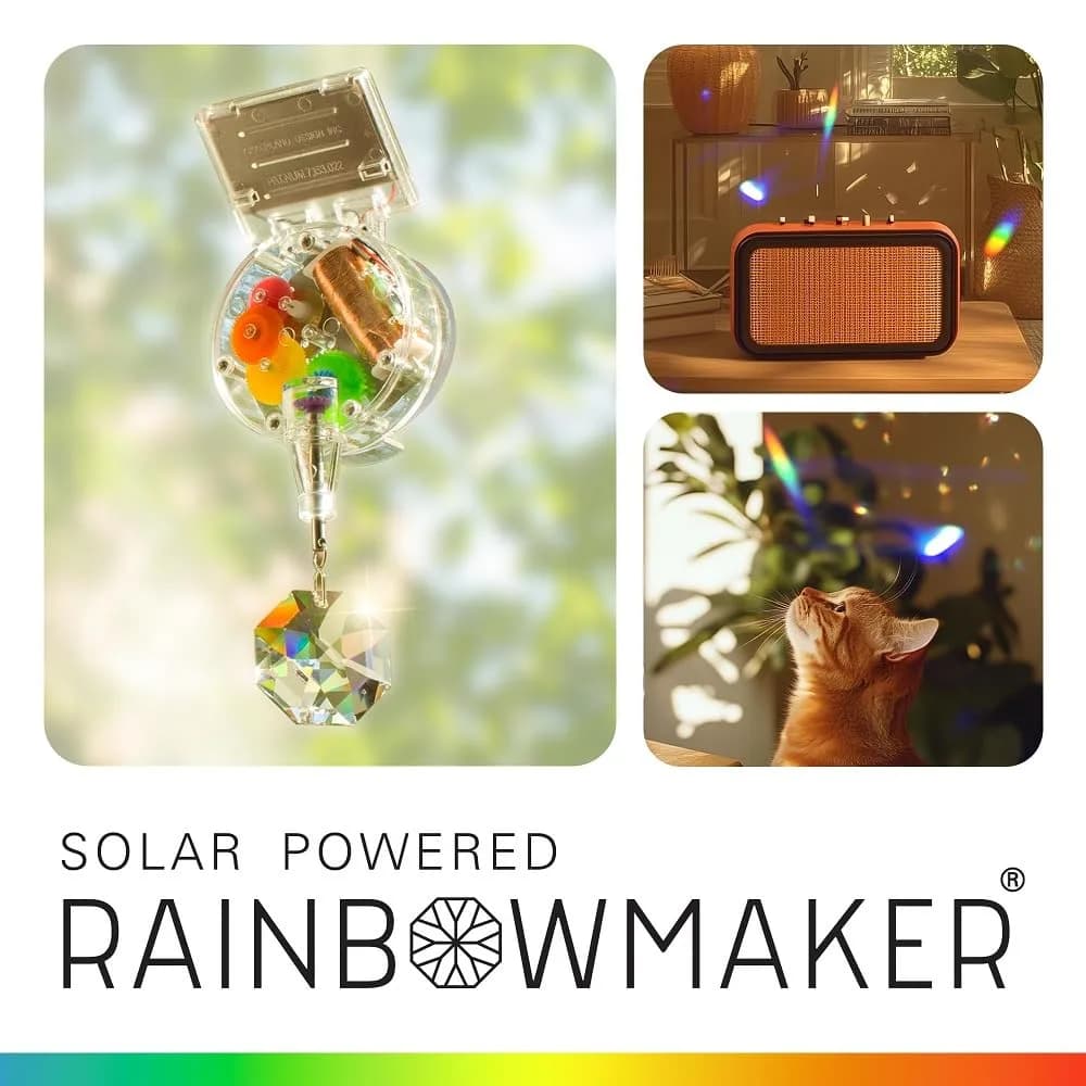 Kikkerland Solar Powered Rainbow Maker Hanging Ornament | Creates Rainbows Indoors - view 2