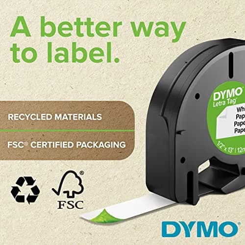 DYMO LetraTag Labeling Tape Black on Clear 12mm (0.47'') x 13' | Authentic USA Import for Label Makers thumbnail 4