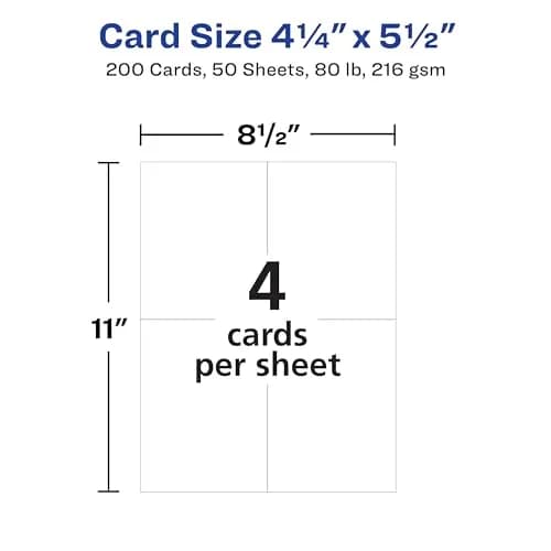 Avery Printable Postcards 4.25" x 5.5" Matte White | Customizable, Double-Sided, 200 Cards thumbnail 5