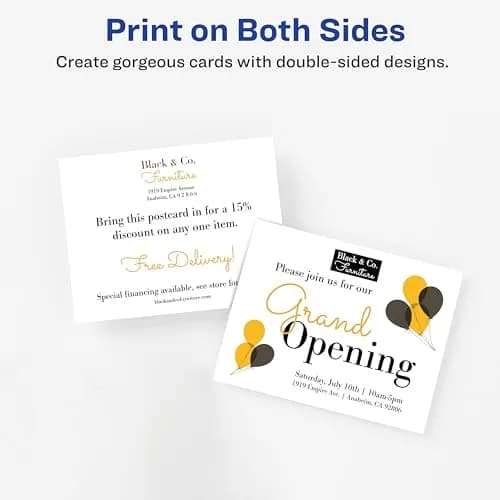 Avery Printable Postcards 4.25" x 5.5" Matte White | Customizable, Double-Sided, 200 Cards thumbnail 3