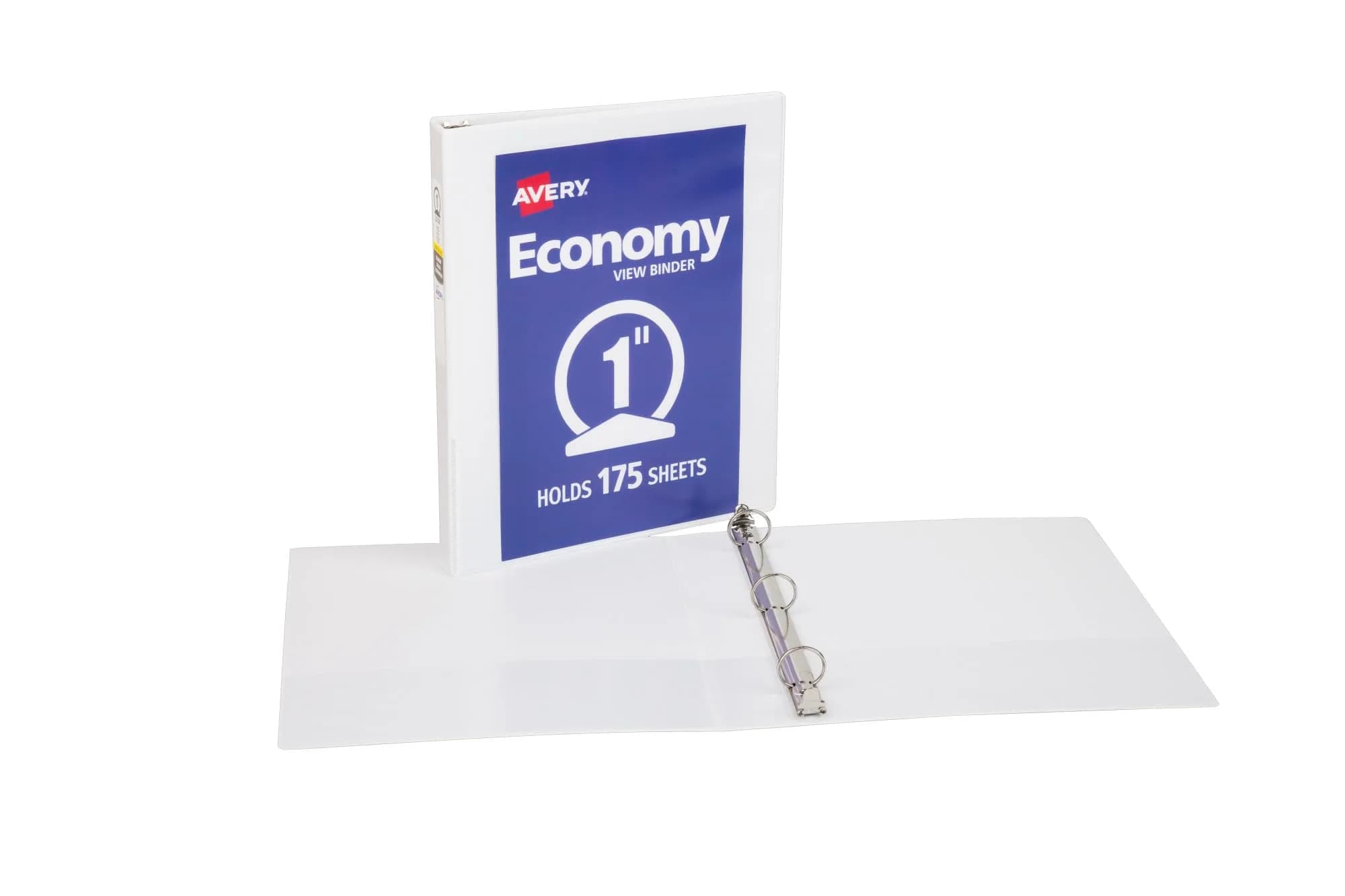 Avery Standard View 3 Ring Binder, 1" Round Rings, 175-Sheet Capacity, 1.4 Inch Spine, White | Lightweight Organization for Students & Office - view 7