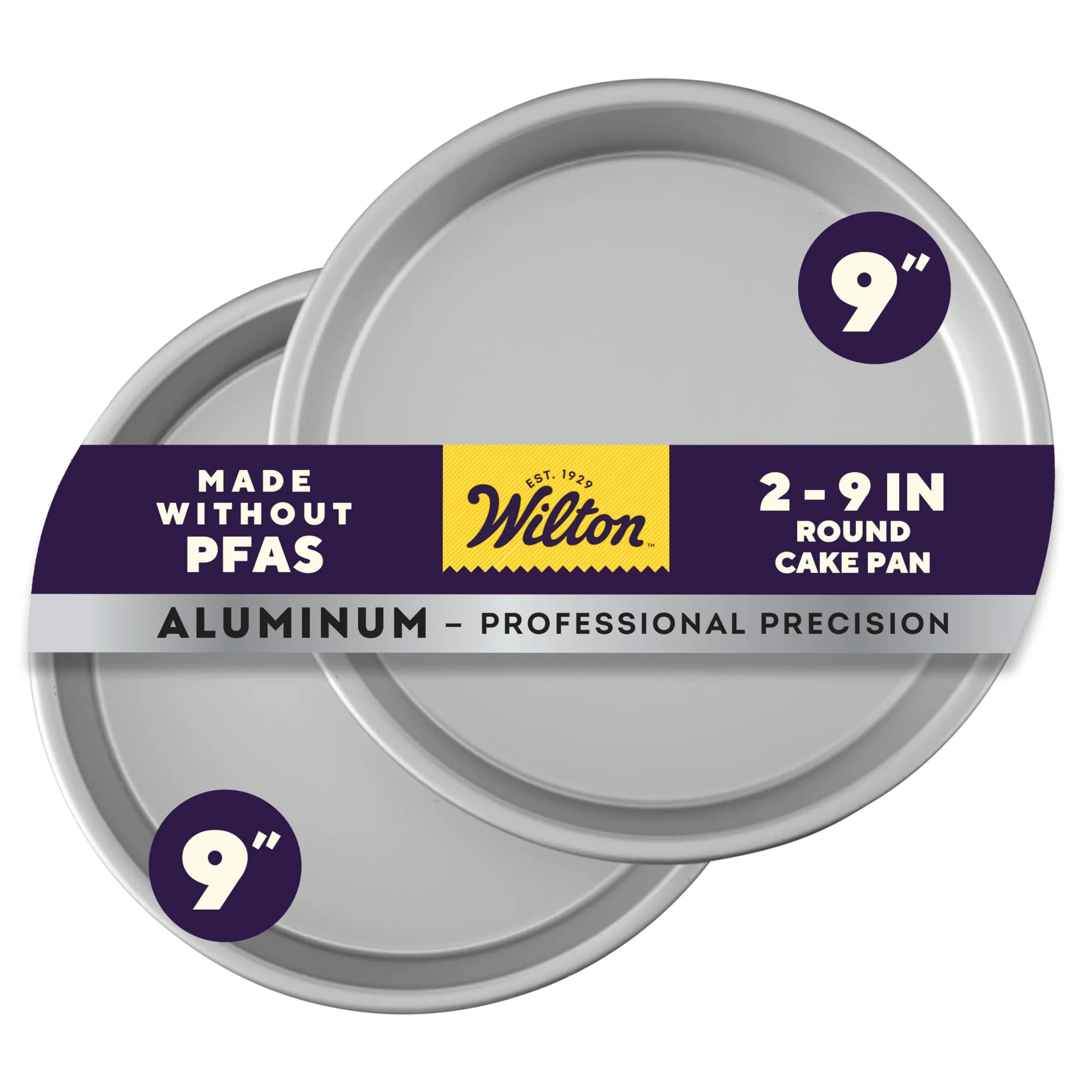 Wilton Performance Aluminum Round Cake Pan Set, 9 x 2 in (22.86 x 5.08 cm) | Even Heat Distribution for Professional Layers - main product image