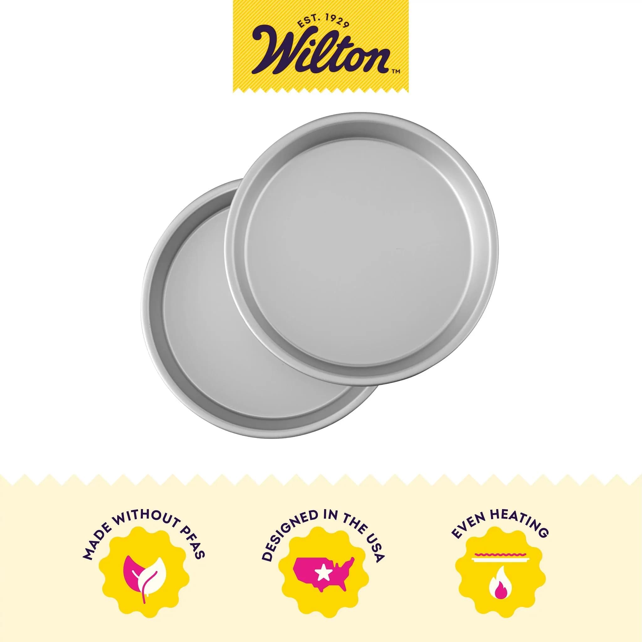 Wilton Performance Aluminum Round Cake Pan Set, 9 x 2 in (22.86 x 5.08 cm) | Even Heat Distribution for Professional Layers - view 5
