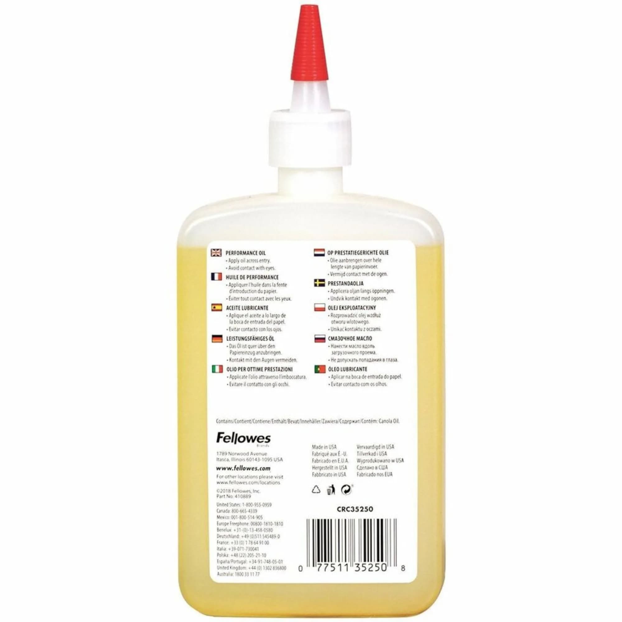 Fellowes Powershred Performance Shredder Oil 12 oz (355 ml) | Industrial-Grade Lubricant for Cross-Cut & Micro-Cut Shredders - view 5