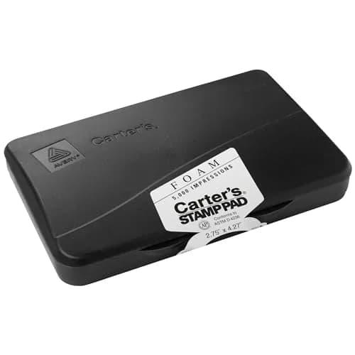 Avery Carter's Foam Stamp Pad, Black, 2.75 x 4.25 Inch, 1 Pad | Bold Black Ink for Paper, Wood, Fabric thumbnail 1