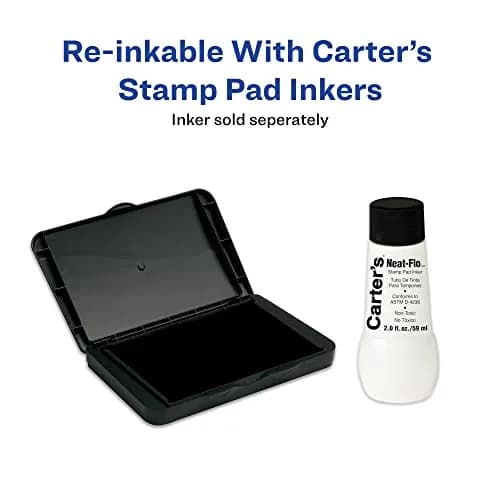 Avery Carter's Foam Stamp Pad, Black, 2.75 x 4.25 Inch, 1 Pad | Bold Black Ink for Paper, Wood, Fabric thumbnail 7