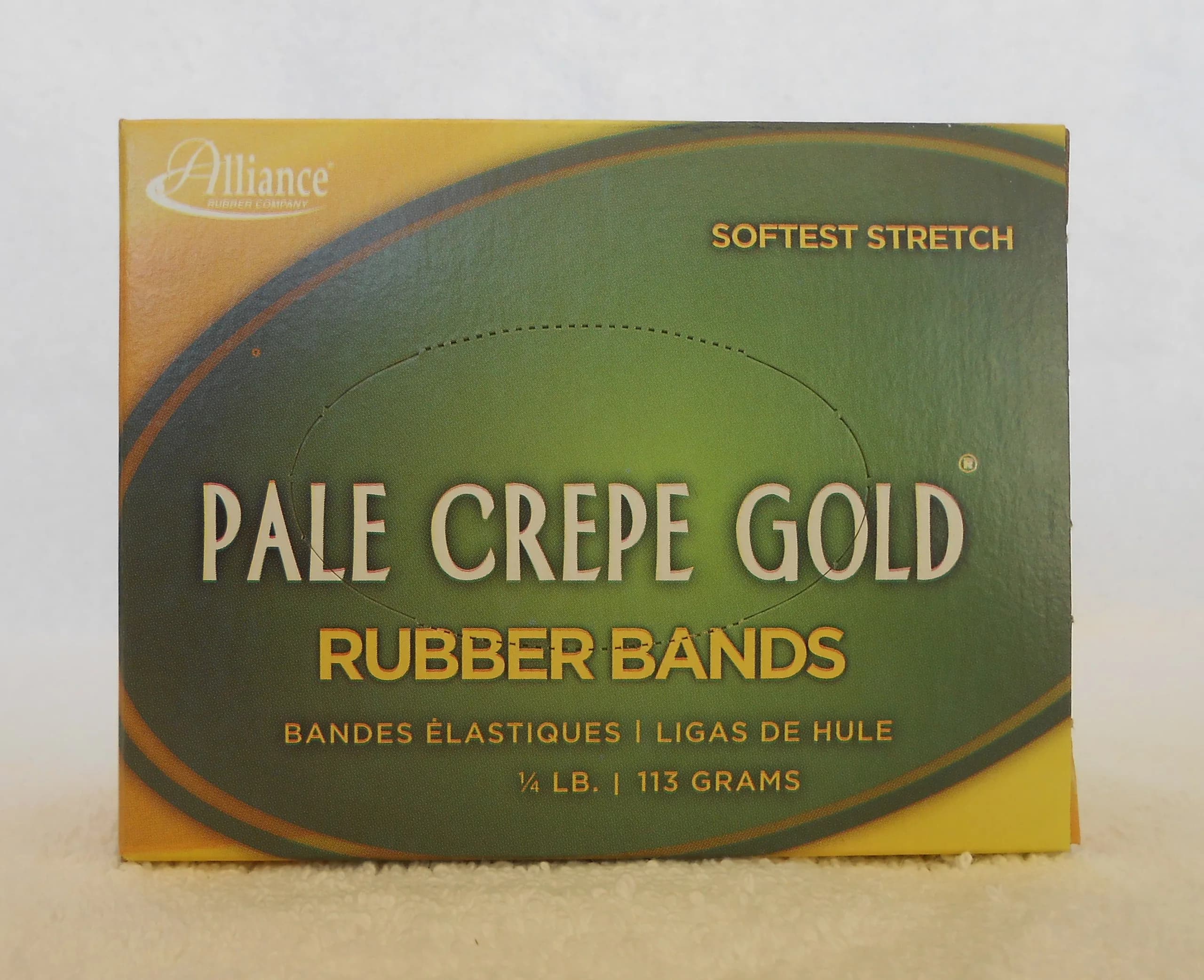 Alliance Rubber 20189 Pale Crepe Gold Rubber Bands 3" x 1/16" | High Rubber Content, Reusable, Made in USA - main product image