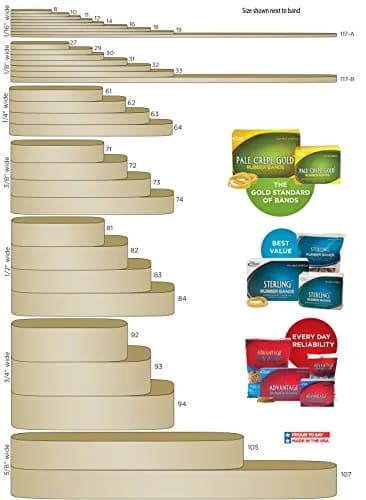 Alliance Rubber 20549 Pale Crepe Gold Rubber Bands Size #54 | Durable, Reusable & Made in the USA thumbnail 4