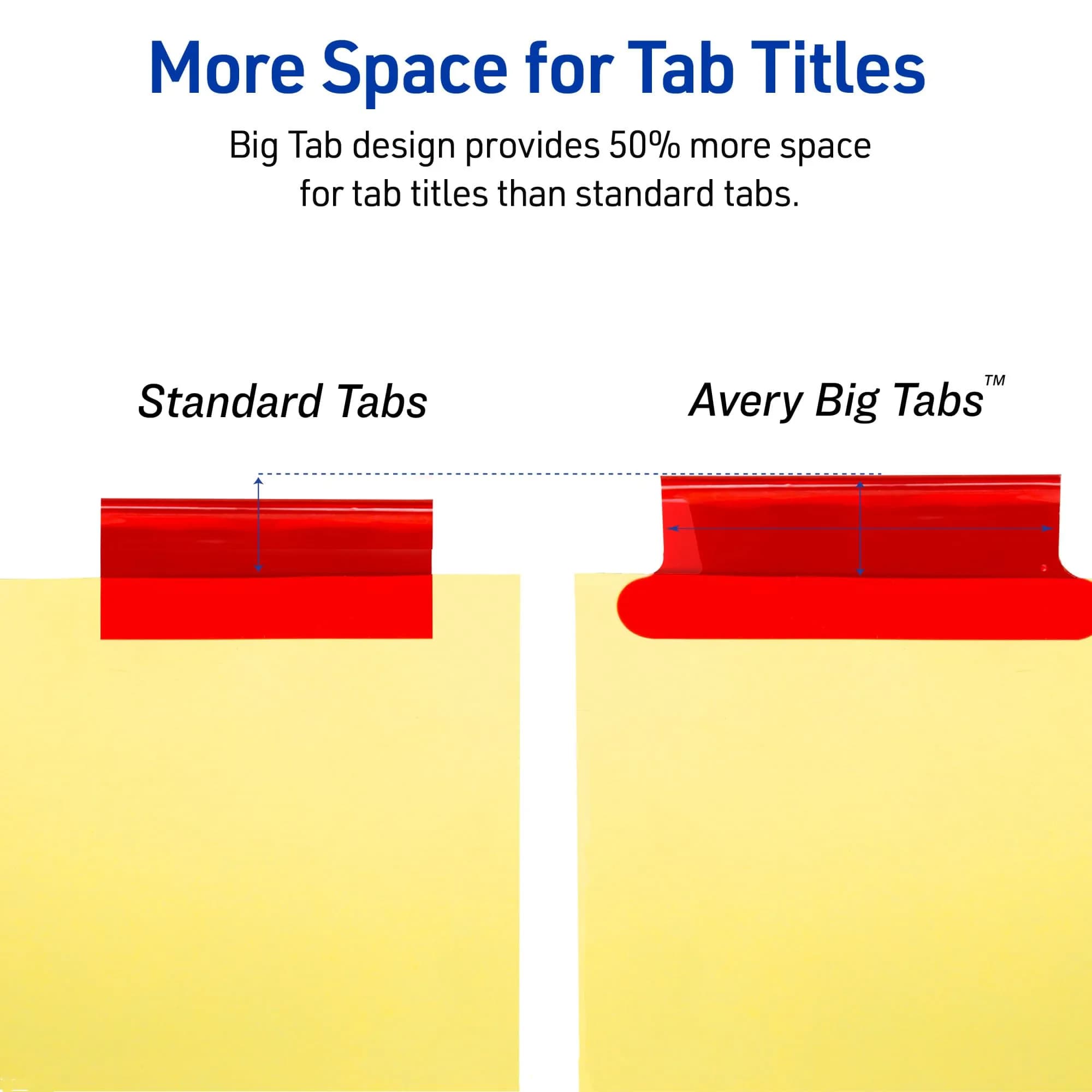Avery Big Tab Insertable Dividers, 8-Tab, Multicolor, 1 Set | 3-Hole Punched for Binders - view 4